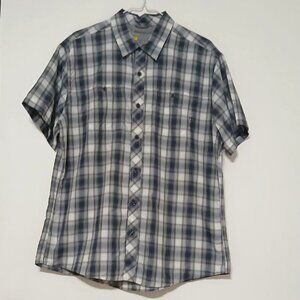 Eddie Bauer Men's Short Sleeve Plaid Performance Shirt Size M